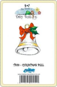Creative Expressions Tatty Button Christmas Bell Mounted Stamp