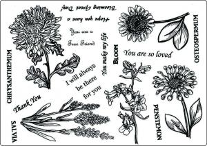 Creative Expressions Umount Autumn Flowers A5 Stamp Plate