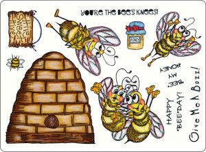 Unmount Busy Bee 3 A5 Stamp Plate
