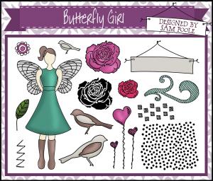 Creative Expressions Umount Butterfly Girl A5 Stamp Plate