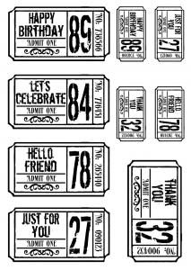 Creative Expressions Umount Celebration Tickets A6 Stamp Plate