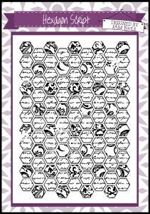 Creative Expressions Umount Hexagon Script A6 Stamp Plate