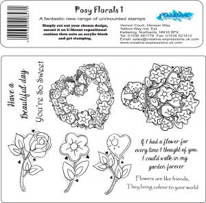 Creative Expressions Umount Posy Floral 1 A5 Stamp Plate