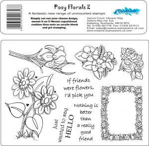 Creative Expressions Umount Posy Floral 2 A5 Stamp Plate