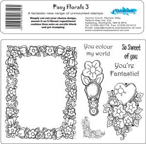 Creative Expressions Umount Posy Floral 3 A5 Stamp Plate