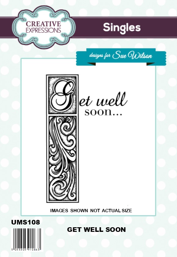 Creative Expressions Get Well Soon Pre Cut Stamp