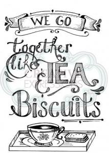 Creative Expressions Tea & Biscuits Pre Cut Stamp