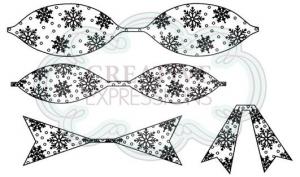 Creative Expressions Snowflake Bow  4 Pre Cut Stamps