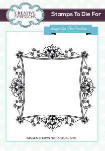 Creative Expressions Lotus Blossom Flower Outer Frame Pre Cut Stamp