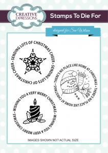 Creative Expressions Christmas Motifs  3 Pre Cut Stamps