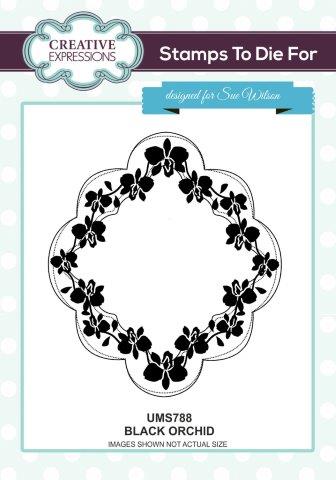 Creative Expressions Black Orchid Pre Cut Stamp