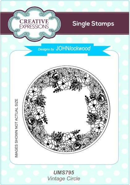 Creative Expressions Vintage Circle Pre Cut Stamp