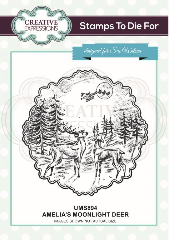 Creative Expressions Amelia's Moonlight Deer Pre Cut Stamp Co-ords With CED3185