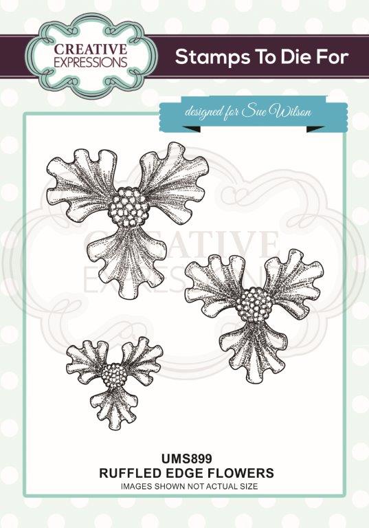 Creative Expressions Ruffled Edge Flowers Pre Cut Stamp Co-ords with CED1523