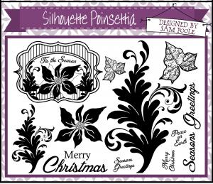 Creative Expressions Silhouette Poinsettia A5 Unmounted Stamp Plate