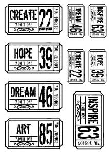 Creative Expressions Umount Tickets A6 Stamp Plate
