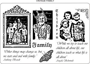 Creative Expressions Umount Vintage Family A5 Stamp Plate