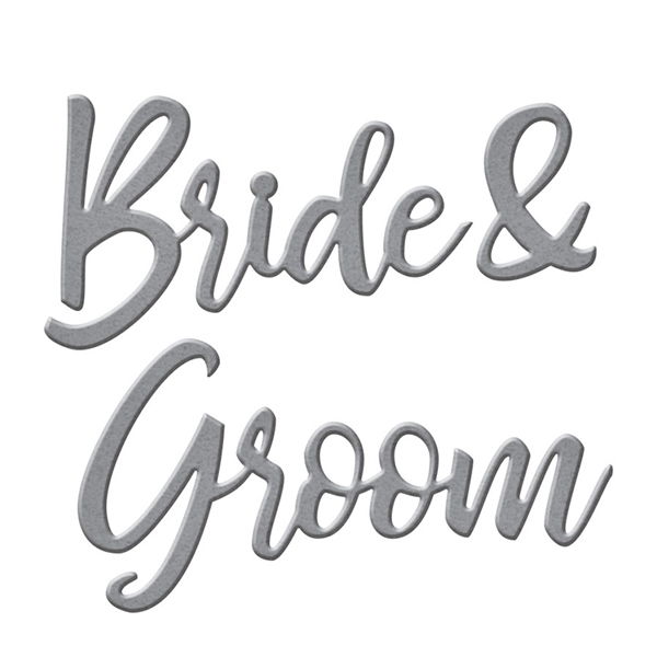 Spellbinders Die D-Lites Bride & Groom Sentiment Etched Dies Wedding Season by Nichol Spohr