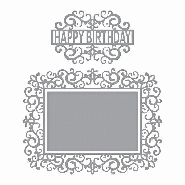 Spellbinders Die Swirl Happy Birthday Frame