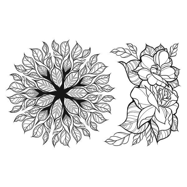 Spellbinders Cling Rubber Stamps Mandala Bouquet
