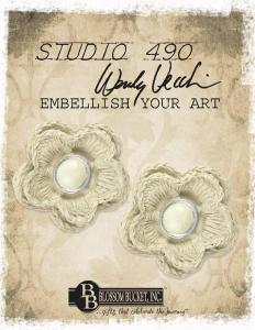51429 Beige & White Wool Floral Buttons Set 2 - Embellish Your Art range