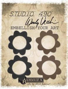 Studio 490 51438 Round Floral Accents Set 4 Embellish Your Art 