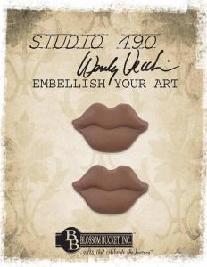 51443 Set of 2 Lips - Embellish Your Art range