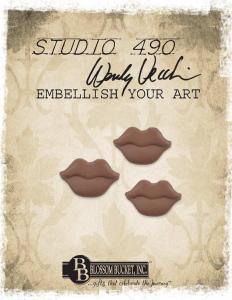 51444 Set of 3 Lips - Embellish Your Art range