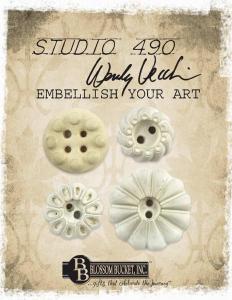 51449 Assorted White Button Set 4 - Embellish Your Art range