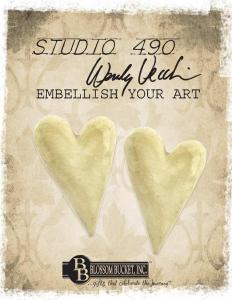 51467 Cream Heart set 2 - Embellish Your Art range