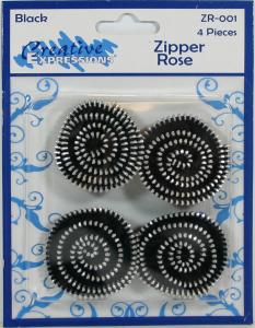 Zipper Roses Black Pk 4